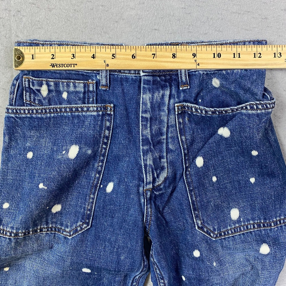 Sandrine Rose Jeans Womens 24 Blue Straight Wide Leg Button Fly Buckle Back - Picture 12 of 16